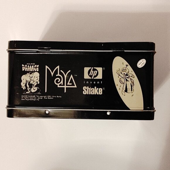 RARE 2001 Major Damage Metal Lunch Box Cartoon Superhero Cool Colorful Lunchbox - Picture 8 of 9